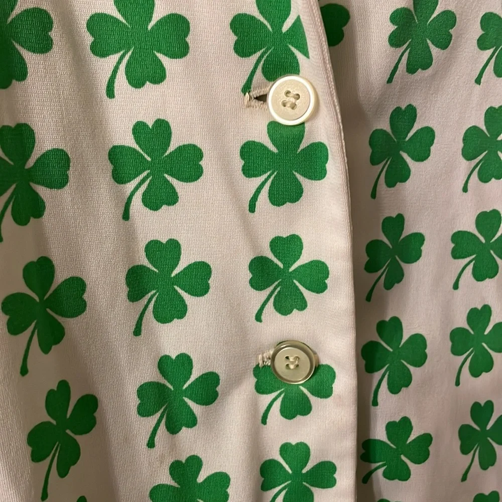 Vintage 1970s White Shamrock Irish Dress. Size: 12 USED! - Picture 3 of 9
